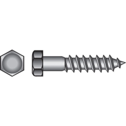 Hillman - 832010 - 1/4 in. x 2-1/2 in. L Hex Stainless Steel Lag Screw - 25/Pack