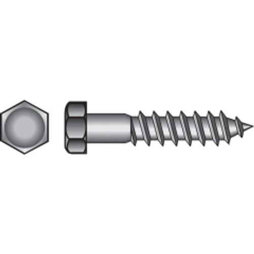 Hillman - 964596 - 5/16 in. x 5 in. L Hex Stainless Steel Lag Screw - 10/Pack