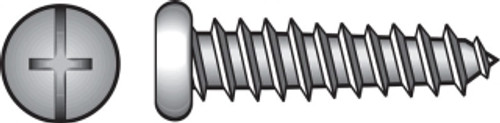 Hillman - 74009 - No. 6 x 3/4 in. L Phillips/Slotted Pan Head Zinc-Plated Steel Sheet Metal Screws 100