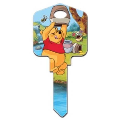 Hillman - 87628 - Disney Winnie The Pooh House Key Blank 66/97 KW1/KW10 Single sided For Kwikset and Titan Locks