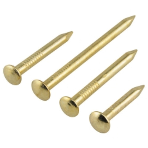 Hillman - 533708 - 1 in. Bendless Brass-Plated Steel Nail Oval