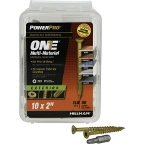 Hillman - 116843 - Power Pro One No. 10 x 2 in. L Star Flat Head Multi-Material Screw 1 lb. 95/Pack