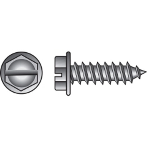 Hillman - 70334 - No. 14 x 1 in. L Slotted Hex Washer Head Zinc-Plated Steel Sheet Metal Screws - 100/Pack