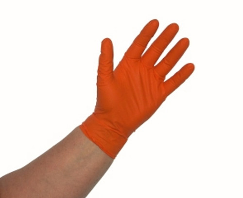 Atlantic Safety Products - OR-L - Orange Nitrile PF 5.5pH Disposable Glove - Large - Box/100