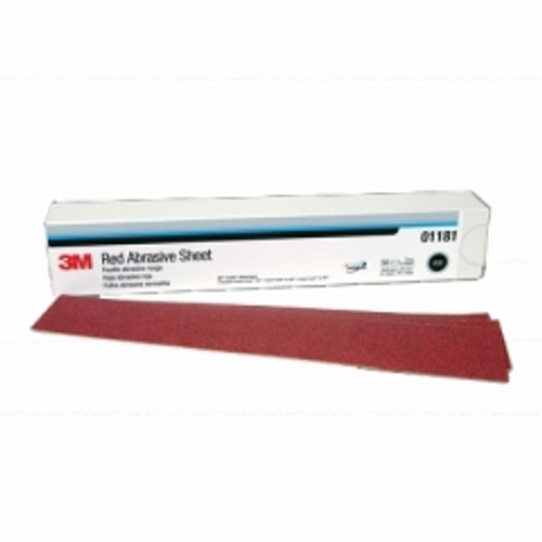 3M - 01181 - Red Abrasive Hookit Sheet, 01181, 2 3/4 in x 16 1/2 in, P80D
