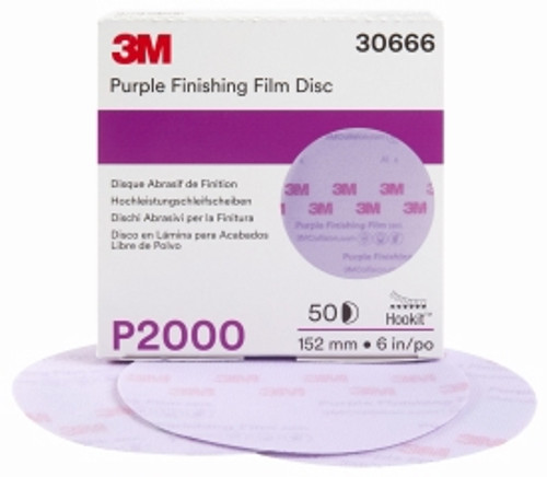 3M - 30666 - Purple Finishing Film Hookit Disc, 6 inch, P2000