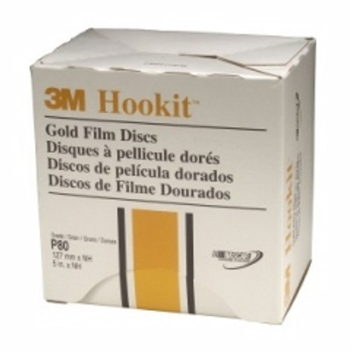 3M - 00967 - Hookit Gold Film Disc 255L, 5 in x NH P80, 75/box - 60440257016