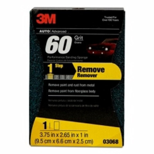 3M - 03068 - Performance Sanding Sponge, 1 in x 2-5/8 in, 60G - 60455056865