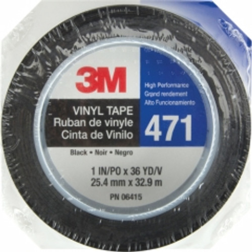 3M - 06415 - 471 Vinyl Tape Black, 1 in x 36 yd - 70500010288