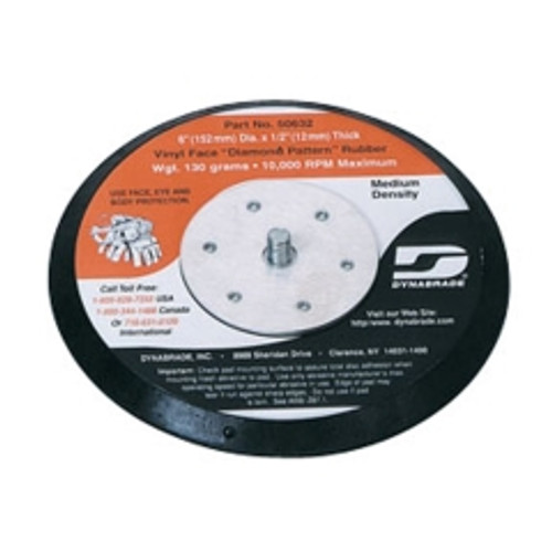 DYNABRADE - 50632 - 6" (152 mm) Dia. Non-Vacuum Disc Pad, Rubber-Face