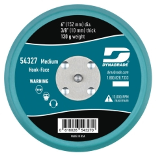 DYNABRADE - 54327 - 6" (152 mm) Dia. Non-Vacuum Disc Pad, Hook-Face, Short Nap