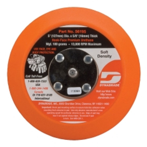 DYNABRADE - 56195 - 5" (127 mm) Dia. Non-Vacuum Disc Pad, Hook-Face, Short Nap