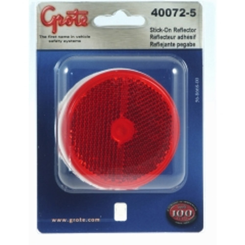 Grote - 40072-5 - Reflector, 2.5", Red, Round Stick-On, Pair