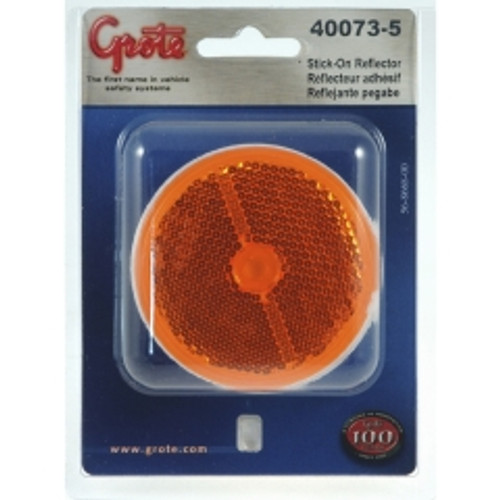 Grote - 40073-5 - Reflector, 2.5", Yellow, Round Stick-On, Pair