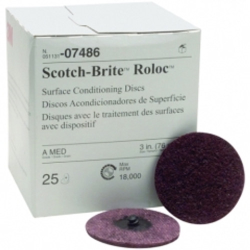 3M - 07486 - Scotch-Brite Roloc Surface Conditioning Disc TR, 3 in x NH A MED