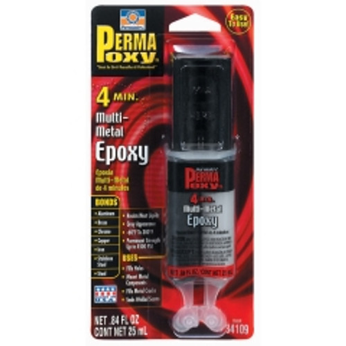 Permatex - 84109 - PermaPoxy 4 Minute Multi-Metal Epoxy, .84 fl. oz. dual syringe