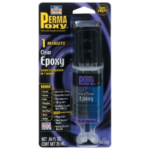 Permatex - 84160 - PermaPoxy 1 Minute General Purpose Epoxy, .84 fl. oz. dual syringe