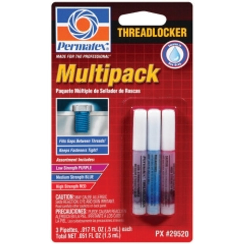 Permatex - 29520 - Multipack Threadlocker Assortment, 3, 0.5ml pipettes