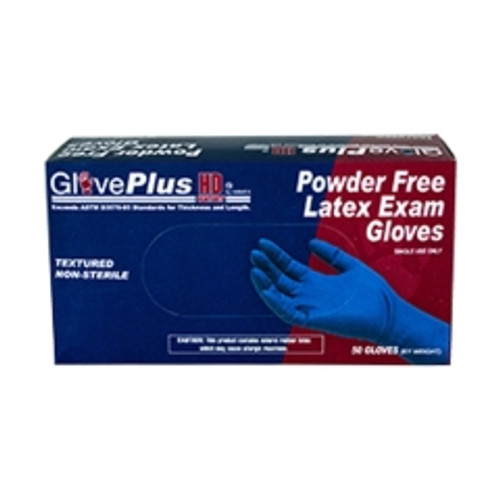 AMMEX - GPLHD88100 - GlovePlus Heavy Duty Blue Latex Powder-Free 13 Mil - XL - 50/Pack