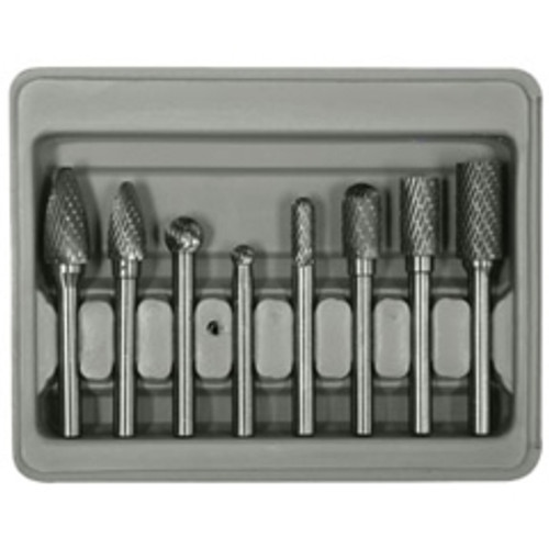 Astro Pneumatic - 2181 - 8 Piece Double Cut Carbide Rotarty Burr Set with 1/4" Shank