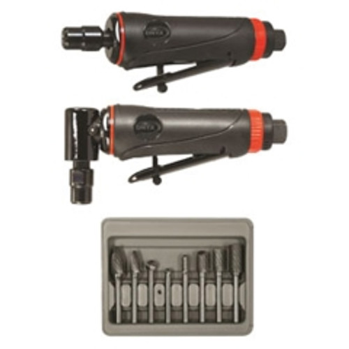 Astro Pneumatic - 219 - ONYX 3 Pc. Die Grinder Kit with 8 Pc. Double Cut Carbide Rotary Burr Set