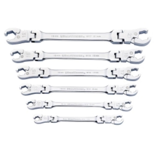 GearWrench - 89101D - 6-Piece Metric Ratcheting Flex Flare Nut Wrench Set