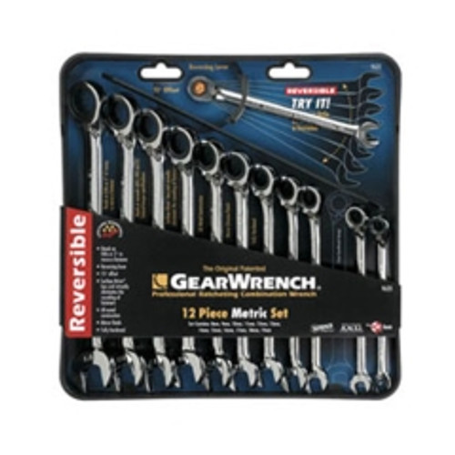 GearWrench - 9620N - Reversible Combination Ratcheting Wrench Set METRIC, 12pc