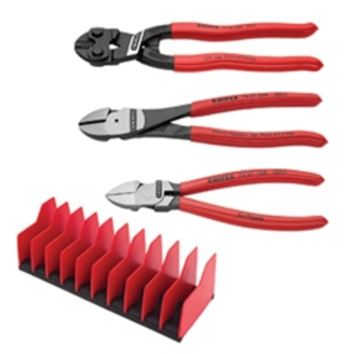 Knipex - 9K0080137US - 3 Piece Cutting Pliers Set - with FREE 10 Piece Tool Holder
