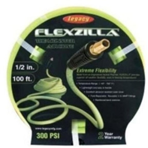 Legacy - HFZ12100YW3 - 1/2" X 100' Flexzilla ZillaGreen Air Hose with 3/8" Ends