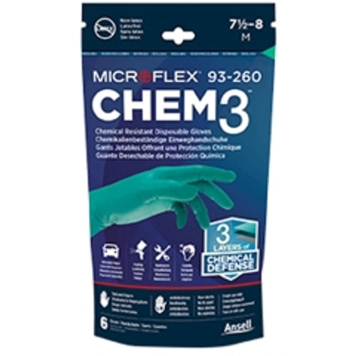 Microflex - 93260RP100 - CHEM3 RETAIL 6PACK EXTRA LARGE