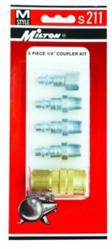 Milton - S211 - "M" Style 1/4" 5PC Coupler Kit