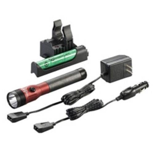 Streamlight - 75494 - Stinger DS LED HL Rechargeable Flashlight with PiggyBack Charger, Red