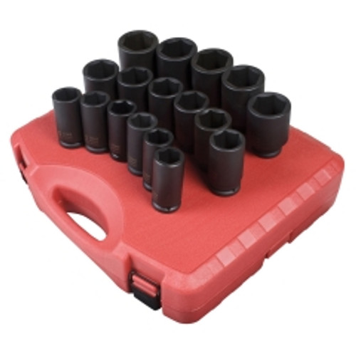 Sunex Tools - 4686 - 17 Pc. 3/4" Drive Metric Deep Impact Socket Set