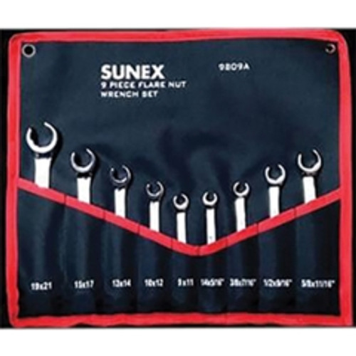 Sunex Tools - 9809A - 9 PIECE FLARE NUT WRENCH SET