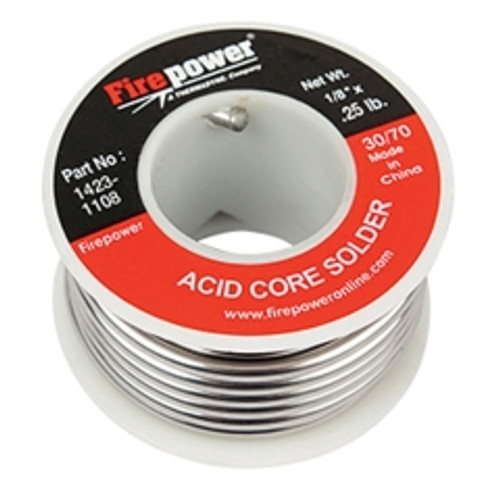 Firepower - 1423-1108 - Acid Flux Core Solder, 40/60, 1/8 x 1/4lb