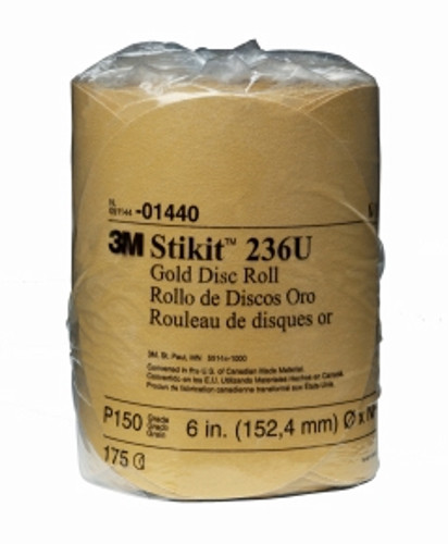 3M - 01440 - Stikit Gold Disc Roll, 6 inch, P150A