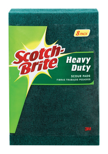 3M - 228 - Scotch-Brite Heavy Duty Scouring Pad For Pots and Pans 6 in. L - 8/Pack