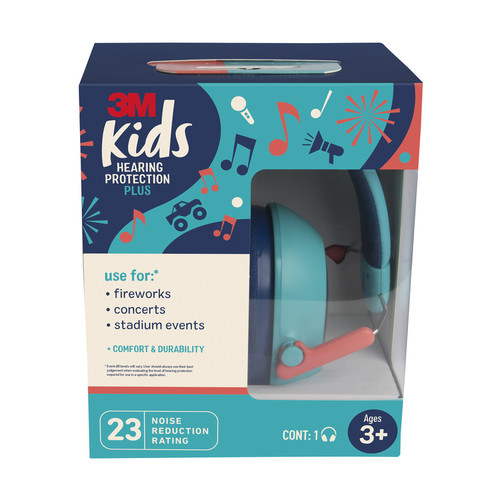 3M - PKIDSP-TEAL - 23 dB Kids Ear Muffs Teal - 1/Pack