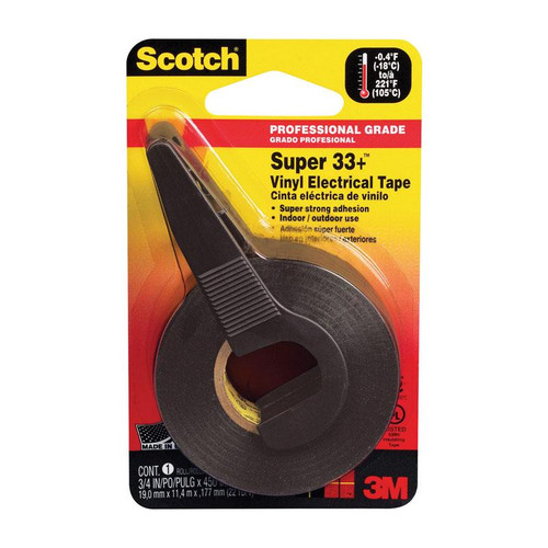 3M - 10414 - Scotch Super 33+ 3/4 in. W x 450 in. L Black Vinyl Electrical Tape