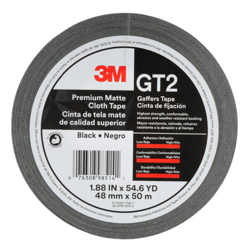 3M - GT2 - 1.88 in. W x 54.6 yd. L Tape Black