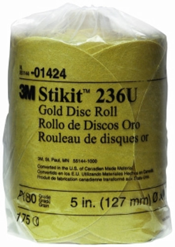 3M - 01424 - Stikit Gold Disc Roll, 5 inch, P180A