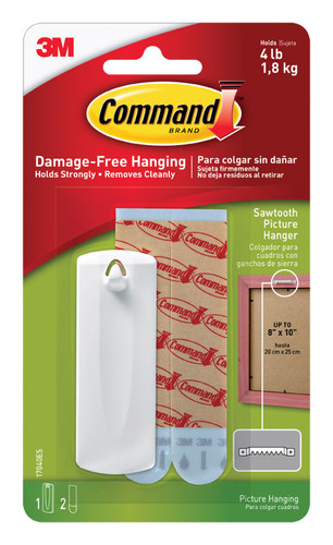 3M - 17040ES - Command White Sawtooth Picture Hanger 4 lb. - 1/Pack