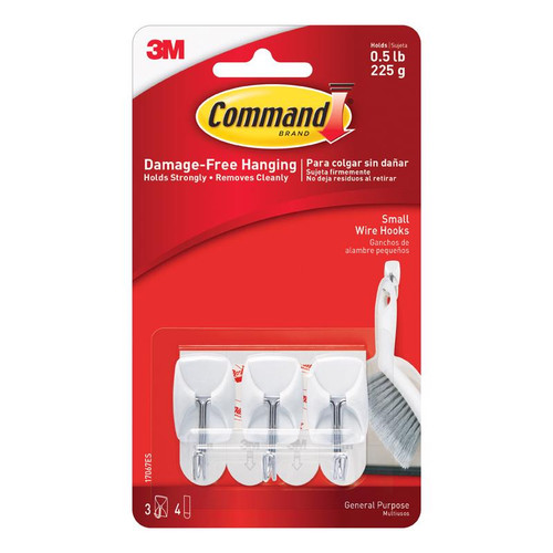 3M - 17067 - Command Small Plastic Wire Hooks 1-5/8 in. L - 3/Pack