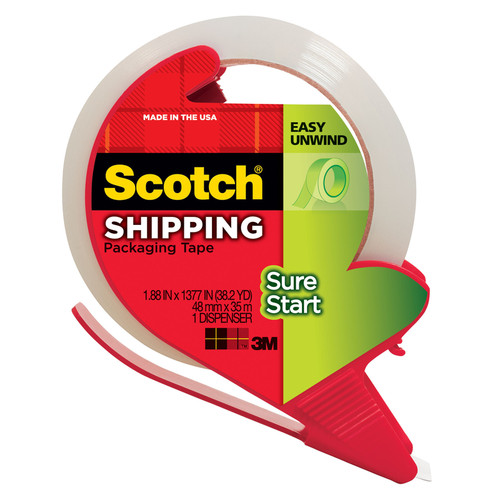 3M - 3450S-RD - Scotch 1.88 in. W x 38.2 L Heavy Duty Packaging Tape Clear