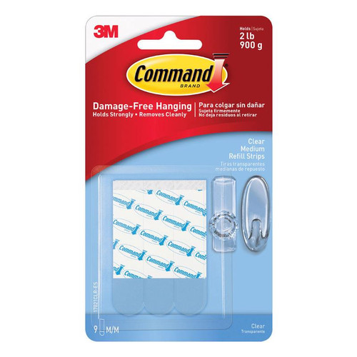 3M - 17021CLR-ES - Medium Plastic Refill Strips 2-3/4 in. L 9/Pack