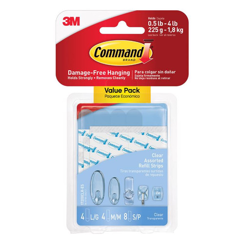 3M - 17200CLR-ES - Assorted Plastic Adhesive Strips 3-3/8 in. L - 16/Pack