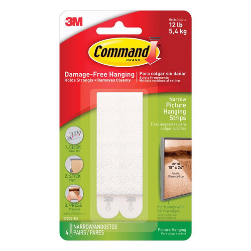 3M - 17207-ES - Command White Foam - 8/Pack Picture Hanging Strips