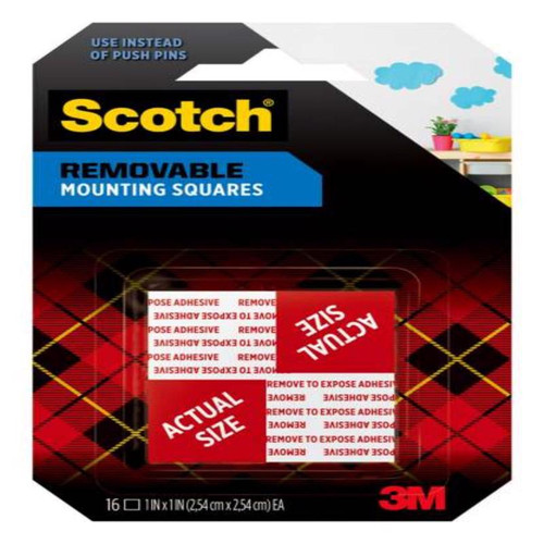 3M - 108 - Scotch Double Sided 1 in. W x 1 in. L Mounting Squares White