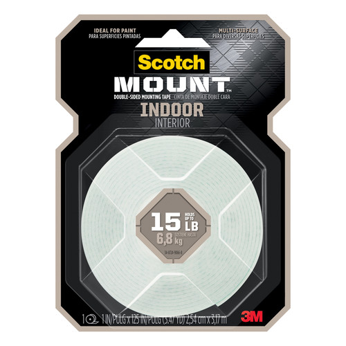 3M - 314H-MED - Scotch Mount Double Sided 1 in. W x 125 in. L Mounting Tape White