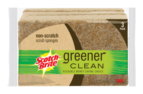 3M - 97033 - Scotch-Brite Non-Scratch Scrubber Sponge For Multi-Purpose 4.5 in. L - 3/Pack